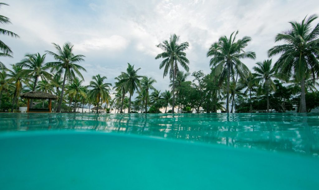 Lomani Island Resort Palms and Pool