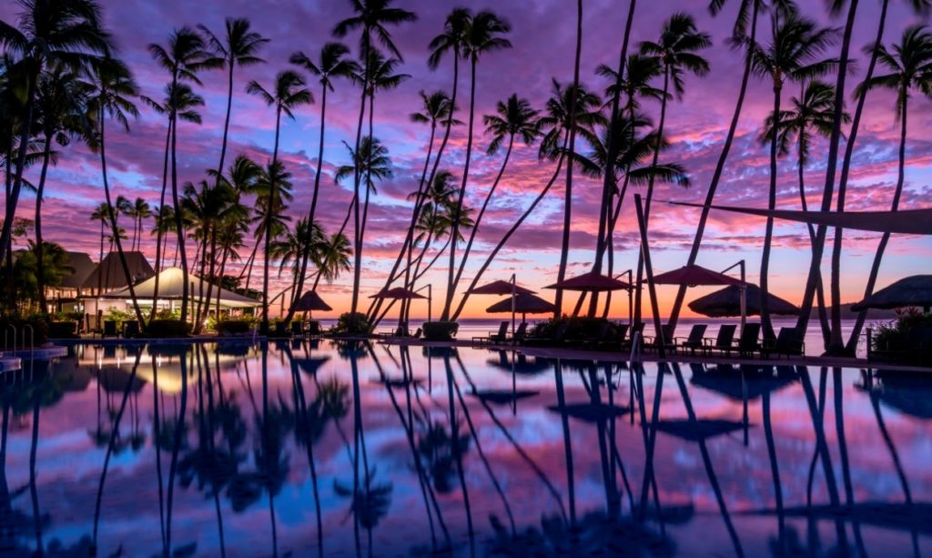 Shangri-La_s Fijian Resort _ Spa - Lagoon Pool Sunset